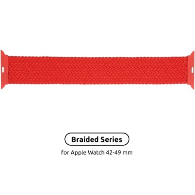 Ремінець ArmorStandart Braided Solo Loop для Apple Watch 42/44/45/49mm Red Size 8 (160 mm) (ARM58082) Ремінець ArmorStandart Braided Solo Loop для Apple Watch 42/44/45/49mm Red Size 8 (160 mm) (ARM58082)