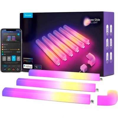 Набір настінних світильників Govee H6062 Glide RGBIC Wall Light 6+1 RGB (B6062301) Набір настінних світильників Govee H6062 Glide RGBIC Wall Light 6+1 RGB (B6062301)