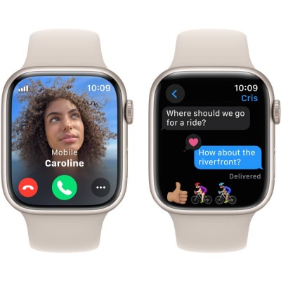 Смарт-годинник APPLE Watch Series 9 45mm GPS Starlight Alum Starlight Sp/b - M/L (MR973QP/A) Смарт-годинник APPLE Watch Series 9 45mm GPS Starlight Alum Starlight Sp/b - M/L (MR973QP/A)