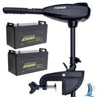 Лодочный электромотор Fisher 55 два аккумулятора Gel 80Ah Лодочный электромотор Fisher 55 два аккумулятора Gel 80Ah