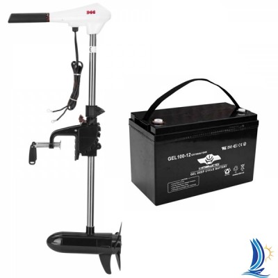 Электромотор Haibo D44 + аккумулятор Haswing 100Ah