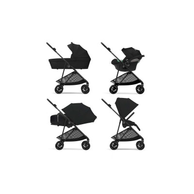 Коляска Cybex Melio Carbon Moon Black (з бампером) (522002639) Коляска Cybex Melio Carbon Moon Black (з бампером) (522002639)